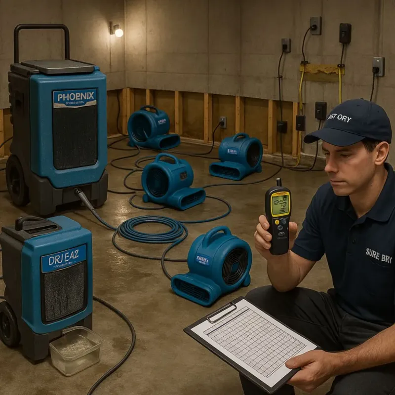Structural Drying and Dehumidification process in Sumner, WA